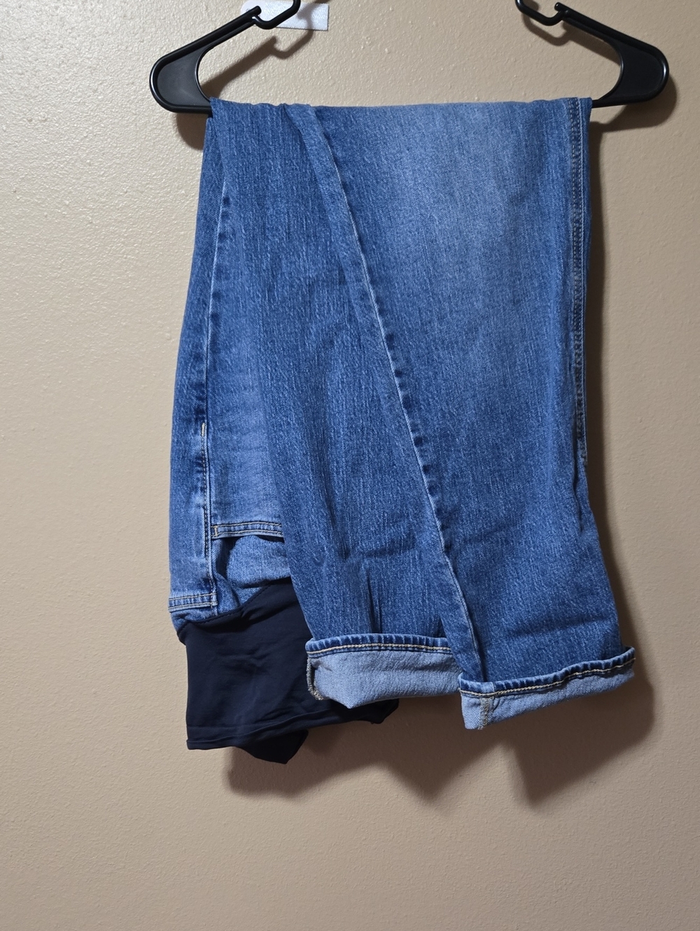 Old Navy Blue Boyfriend Jeans with Navy Maternity Panel